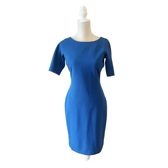 ann taylor blue sheath dress Ann Taylor Navy Blue Sleeveless Square Neck Career Mini Pencil Sheath  Brie